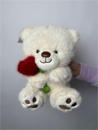 Мишка с цветком 30 см 10014